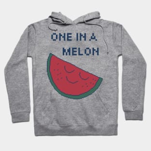 One In A Melon. 8Bit Pixel Art. One in a million. Hoodie